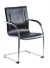 Guest Leather Effect Cantilever Chair Black - B9530 DD